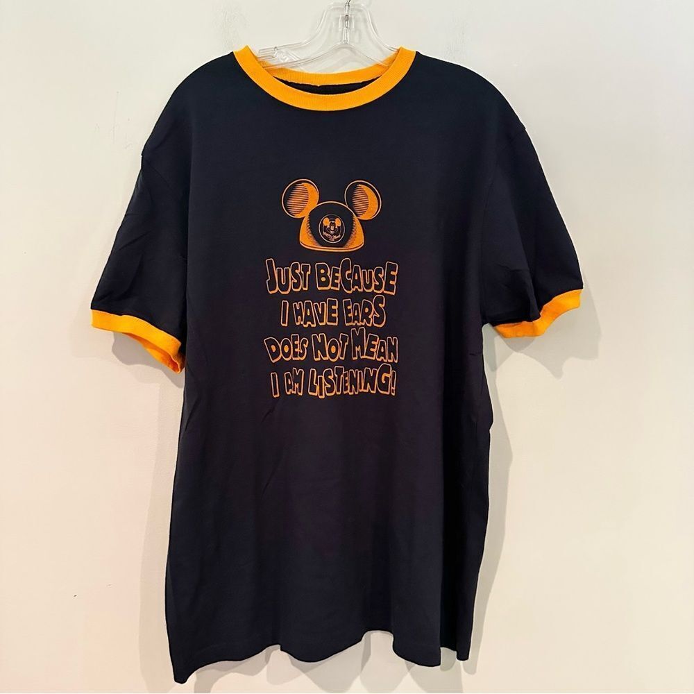 Disney Disneyland Dad Crewneck Tshirt Men's‎ Size XL Navy Mickey Mouse Ears